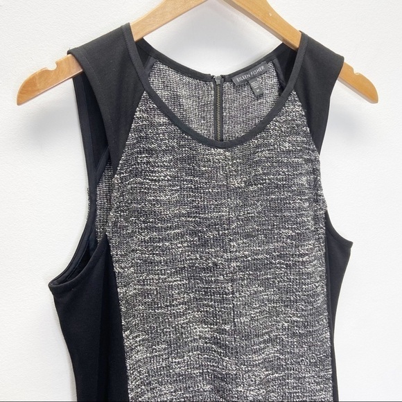 Eileen Fisher Tweed Contrast Sheath Dress Sz M - Picture 4 of 7